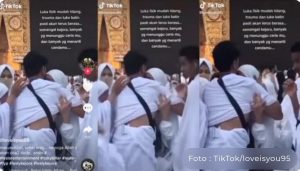 Lesti Menangis di Pelukan Ayahnya saat didepan Ka’bah