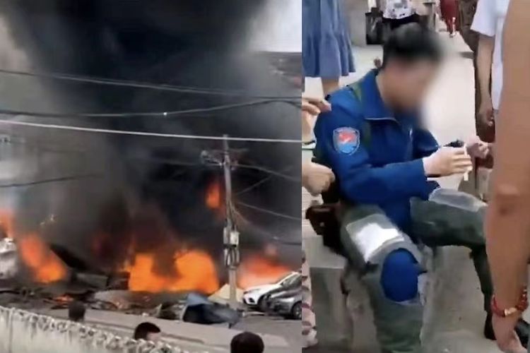 Pesawat Tempur China Jatuh di Atas Rumah Penduduk, 1 Warga Tewas