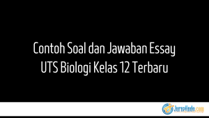 Contoh Soal dan Jawaban Essay UTS Biologi Kelas 12 Terbaru