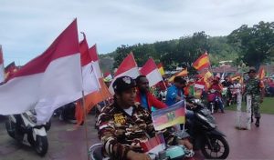 Ribuan bendera merah putih padati konvoi Piala Dunia 2022 Qatar di Manokwari Papua