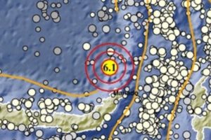 Gempa dengan magnitudo 6,1 terjadi di barat daya Kepulauan Sitaro