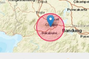 Waspada, gempa bumi dengan magnitudo 5,6 melanda barat daya Cianjur