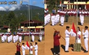 Beragam Komentar Netizen Teruntuk Mahasiswi KKN yang Rekam Pengibaran Bendera Terlalu Dekat