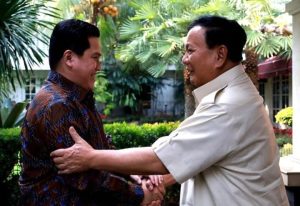 Gerindra. Erick Thohir merupakan Sosok Kandidat Cawapres Prabowo Subianto