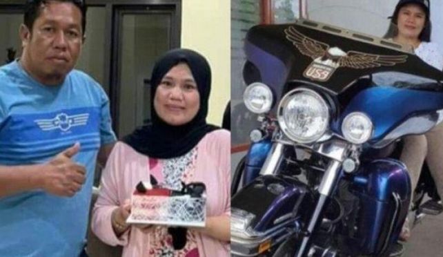 Sosok Istri Aiptu Mustahir yang Maper Harley Davidson