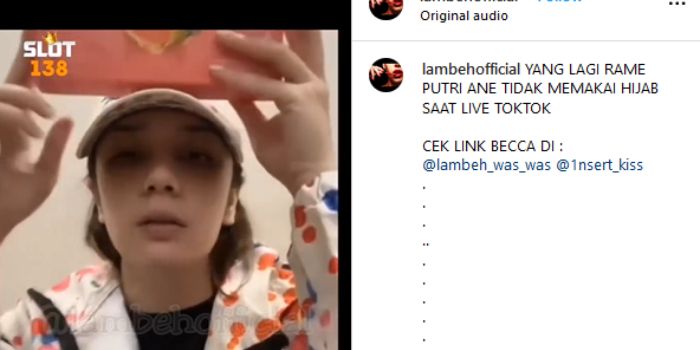 Putri Anne Istri Arya Saloka Tak Gunakan Jilbab Saat Live TikTok