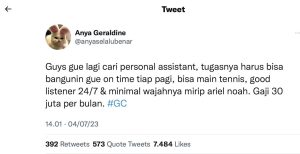 Anya Geraldine Cari Asisten Pribadi, Begini Syarat yang Diajukannya