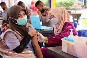 Polres Banjarnegara Buka Layanan Vaksin Bagi Pemudik di Pos OKC 2022