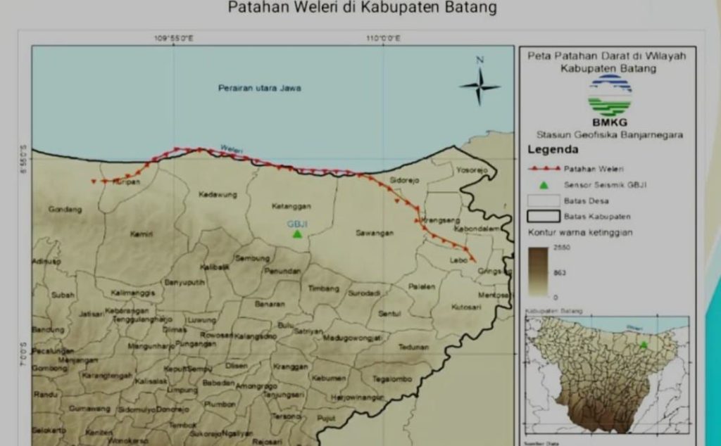 BMKG Deteksi Sesar Kendeng di Batang Berpotensi Gempa