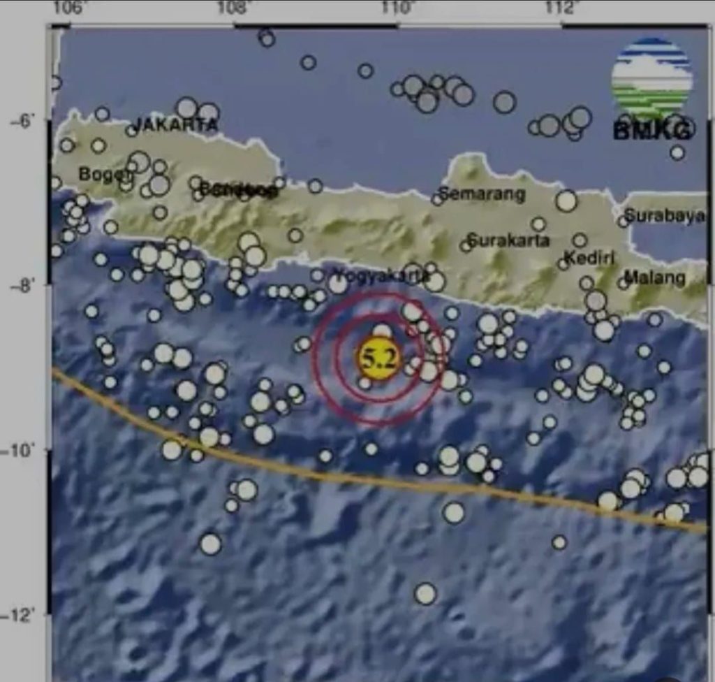 Gempa Bumi Magnitudo 5,2 Guncang Kulonprogo DIY,  Info dari BMKG Gempa Tidak Berpotensi Tsunami