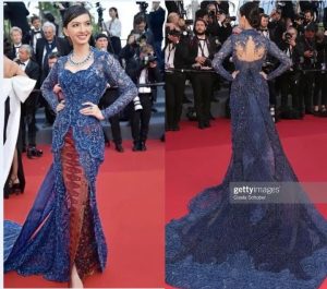 Raline Shah Jadi Sorotan Usai Menghadiri Festival Film Cannes 2023 Memakai Kebaya Biru