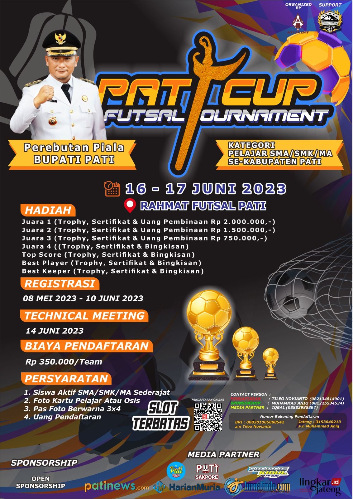 Daftarkan Team Kalian di Piala Bupati Pati, Pati Cup Tournament Futsal antar Pelajar Se-Kabupaten Pati