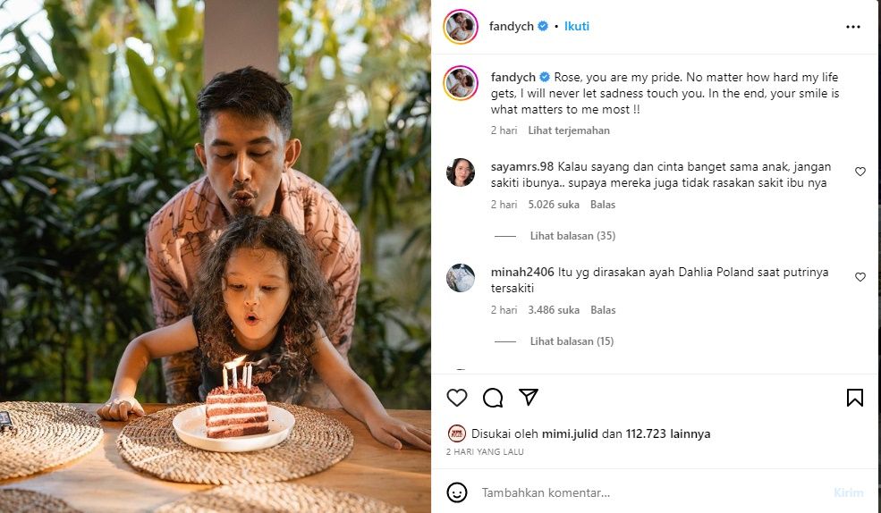 Fandy Christian Menjadi Sorotan Usai Unggah Ungkapan Sayang Anak