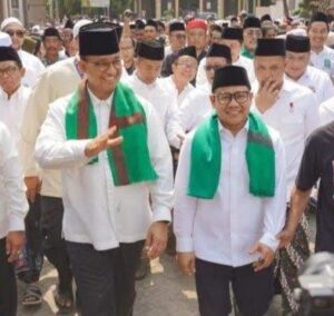 Anies Baswedan dan Muhaimin Iskandar Sambangi Jember dalam Rangkaian Jalan Sehat Santri Sarungan