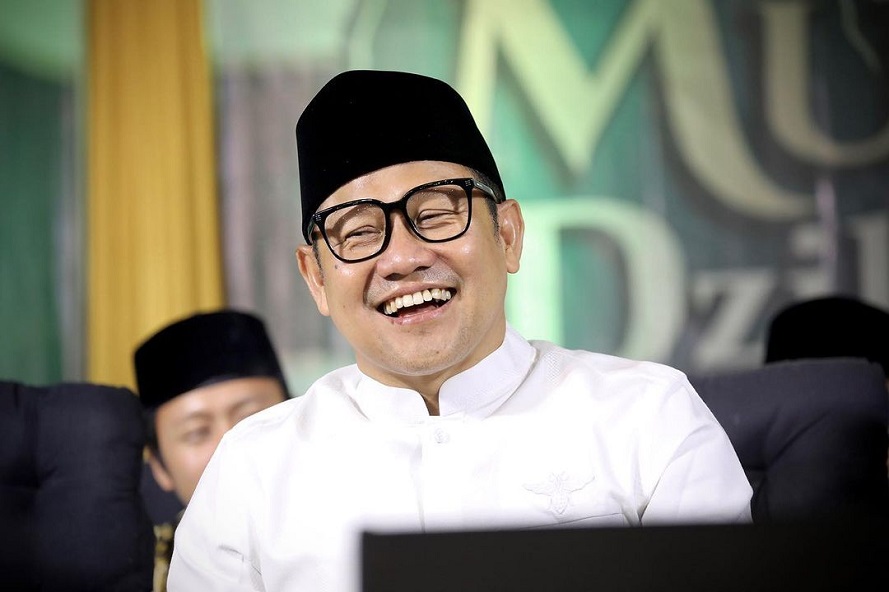 Muhaimin Iskandar, atau akrab dipanggil Cak Imin, sebagai bakal calon wakil presiden dari Koalisi Perubahan, memberikan tanggapan terkait hasil (Sumber foto : Disway)