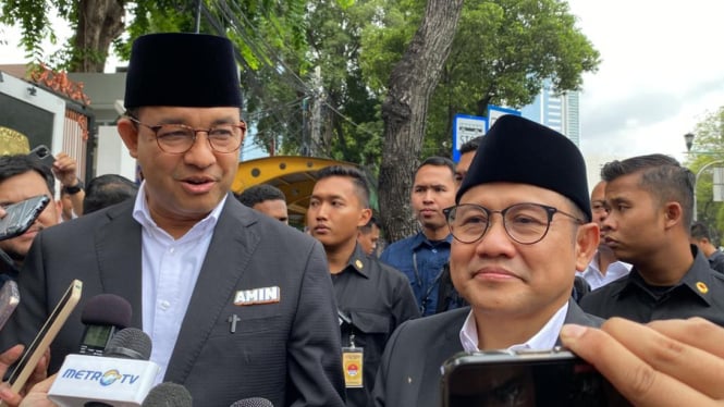 Calon Presiden dan Calon Wakil Presiden Anies Baswedan dan Muhaimin Iskandar, yang dikenal dengan sebutan Timnas AMIN, menyatakan kesiapan (Sumber foto: Viva)