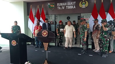 Menteri Pertahanan Prabowo Subianto Resmikan Rumah Sakit Tk IV Timika, Papua, dan Angkat Cita-cita RS TNI Modern di Setiap Kabupaten