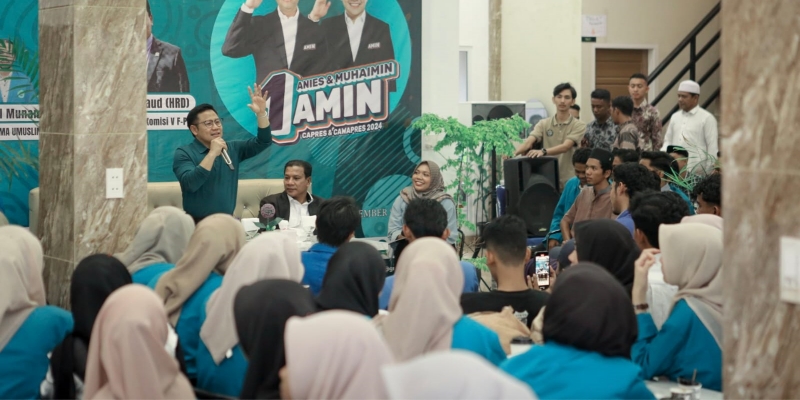 Calon Wakil Presiden nomor urut 1, Muhaimin Iskandar, yang akrab disapa Cak Imin, mengungkapkan rasa penyesalannya karena tidak maju (Sumber foto: RMOL)