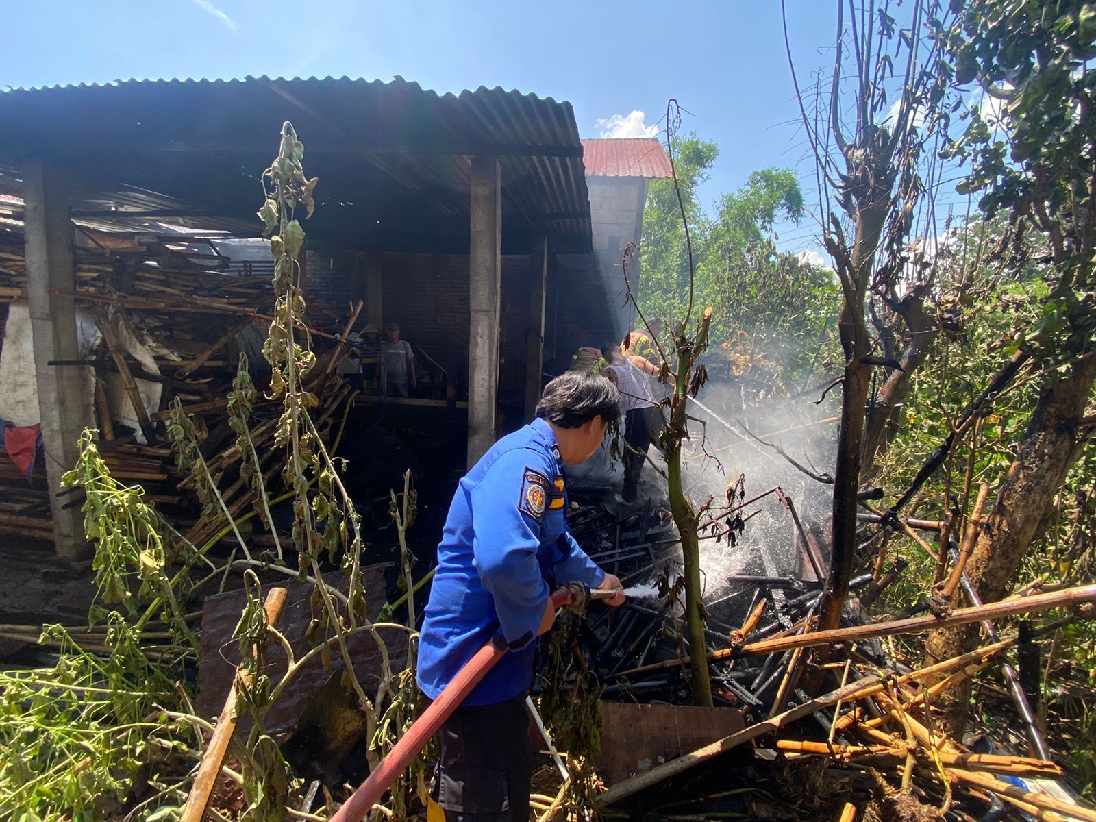 Sebuah kandang sapi ludes terbakar dilalap si jago merah yang terjadi di Desa Sokokulon RT 01 RW 02 Kecamatan Margorejo, Kabupaten Pati, (Jurnalindo.com)