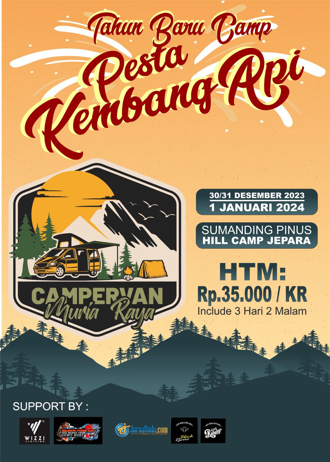 Menyambut tahun baru Masehi 2024 Komunitas Campervan Muria Raya akan menggelar Camping bersama di Sumanding Pinus tempatnya Hill Camp Jepara selama tiga hari (Jurnalindo.com)