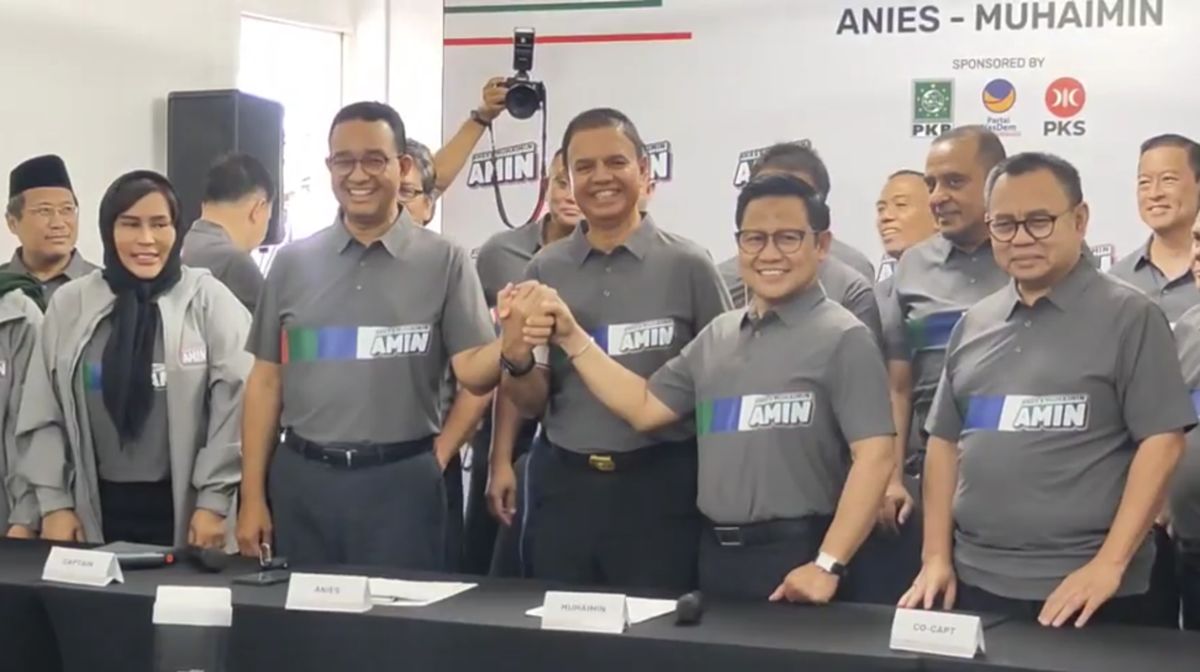 Elektabilitas pasangan Anies Baswedan-Muhaimin Iskandar (AMIN) terus menunjukkan tren kenaikan, melebihi pasangan Ganjar Pranowo-Mahfud MD. Tim Pemenangan Nasional (Sumber foto : Detik.com)