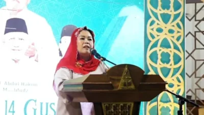 Dewan Penasihat Tim Pemenangan Nasional (TPN) Ganjar-Mahfud, Yenny Wahid, memberikan tanggapan terhadap pernyataan Sekretaris Jenderal Pengurus Besar (Sumber foto: NU Online)