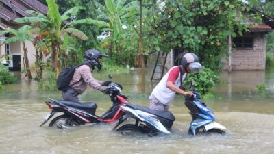 Hujan deras yang mengguyur kabupaten Pati beberapa hari ini menyebabkan banjir dengan ketinggian air mencapai 60 cm. Akibatnya arus lalu lintas (Jurnalindo.com)