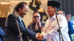 Ketua Umum Partai NasDem, Surya Paloh, dan Ketua Umum Partai Gerindra yang juga Presiden terpilih, Prabowo Subianto, akan bertemu ( Sumber foto : BBC)