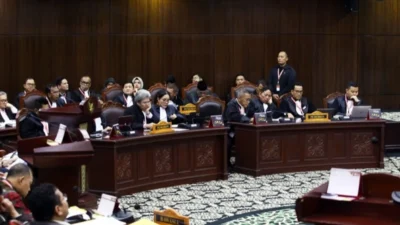 Mahkamah Konstitusi (MK) telah menolak dalil yang diajukan oleh kubu Anies Baswedan-Muhaimin Iskandar terkait independensi lembaga penyelenggaraan (Sumber foto : TVOnenews.com)