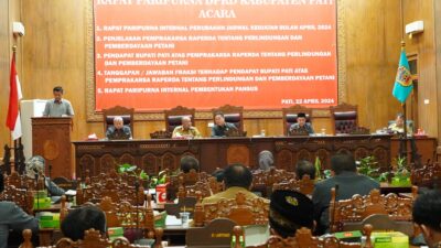 Dewan Perwakilan Rakyat Daerah (DPRD) Kabupaten Pati menggelar rapat paripurna pembahasan kelanjutan dari Raperda (Rancangan Peraturan Daerah (Jurnalindo.com)