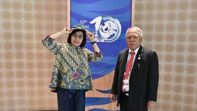 Menteri Sri Mulyani dan Menteri Basuki Hadimuljono Bertemu di World Water Forum