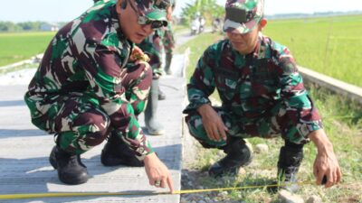 Dandim Pati Cek Hasil Pekerjaan TMMD Sengkuyung IV Di Desa Karangrowo 