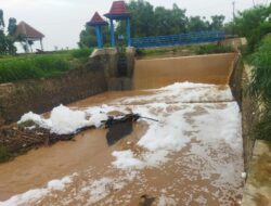 Limbah Busa Bahu Sabun di bendung Bibis, Warga Berharap Segera di Tangani Pemkab Pati